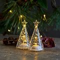 Sirius LED Glass Trees Romantic Tree Set of 2 battery operated 11.5cm clear - Thumbnail 1
