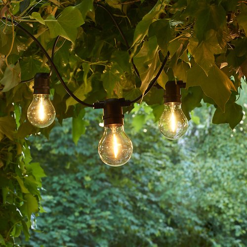 Sirius szklane lampki choinkowe Tobias przedłużenie 10 LED przezroczyste 4,5 m czarne na zewnątrz