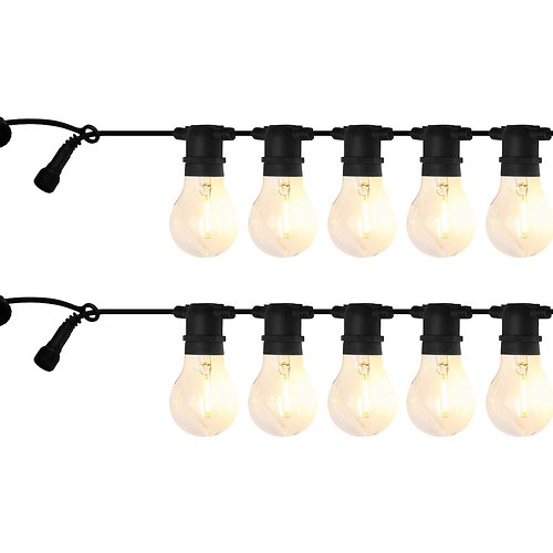 Catena luminosa Sirius Prolunga Tobias 10 LED vetro trasparente esterno 4,5 m nero