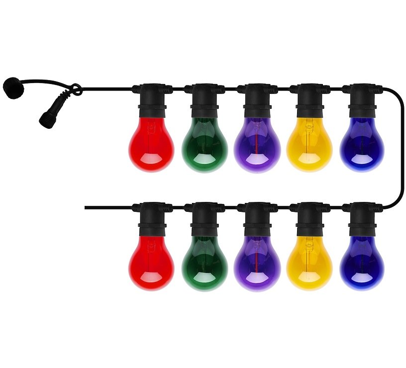 Sirius fata luci Tobias starter set 10 LED in vetro colorato all'esterno 4,5 m nero - Thumbnail 2