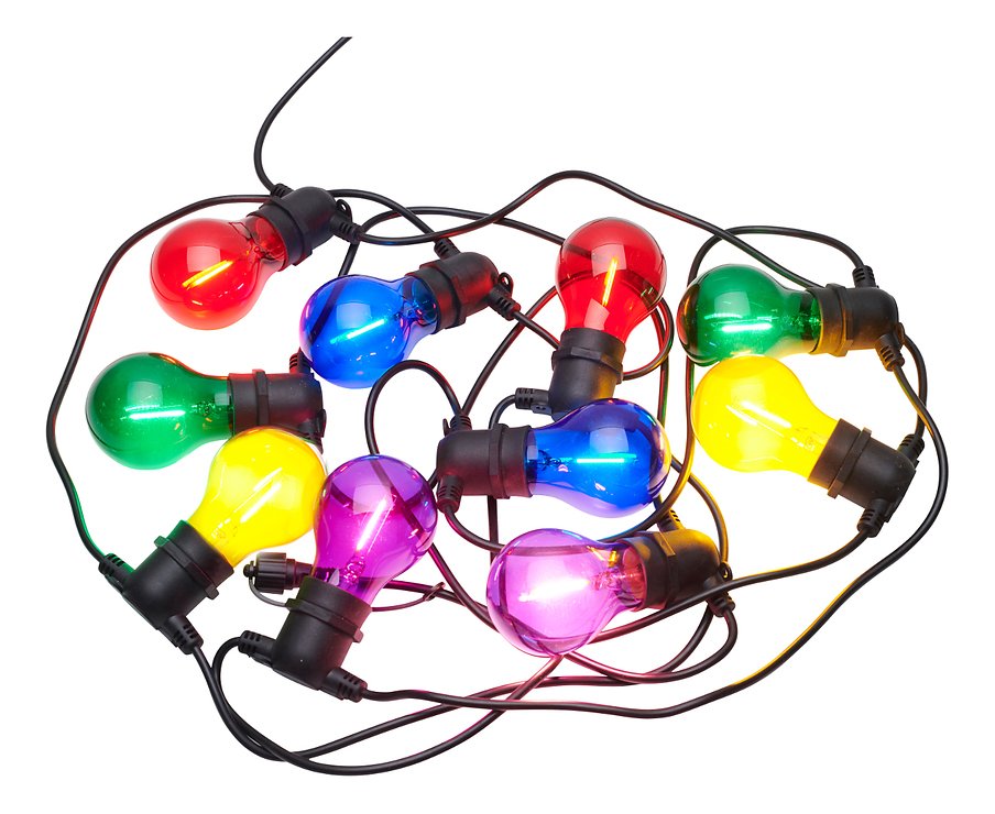 Sirius catena luminosa Tobias estensione 10 LED vetro colorato all'esterno 4,5 m nero - Thumbnail 2