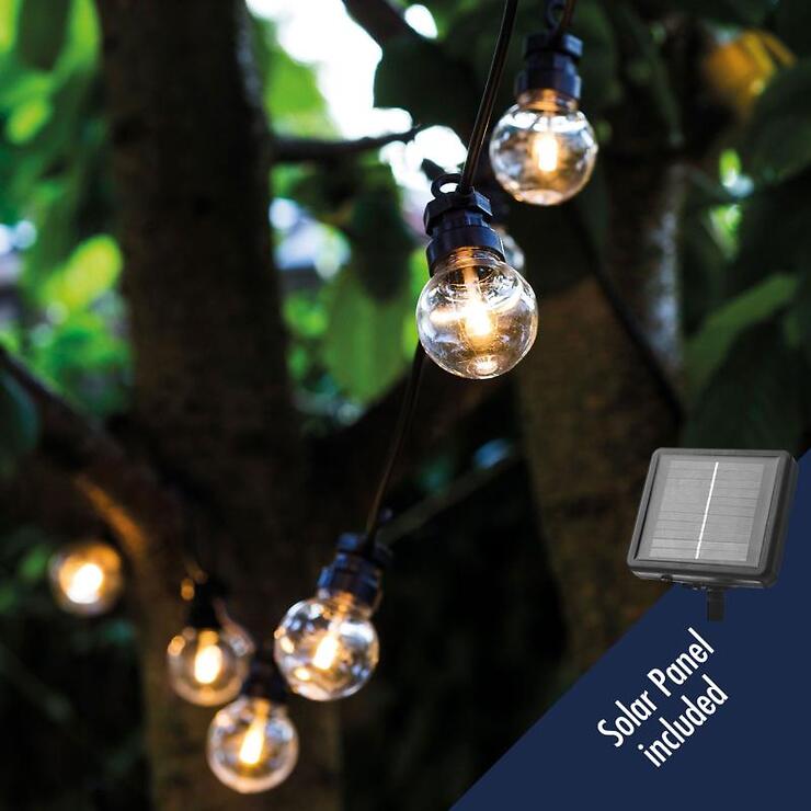 Sirius LED Party Light Chain Lucas Solar Starter Set clear 10 LED 3 m noir - Thumbnail 1