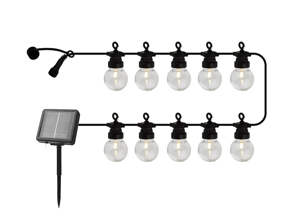 Sirius LED Party Light Chain Lucas Solar Starter Set clear 10 LED 3 m noir - Thumbnail 1