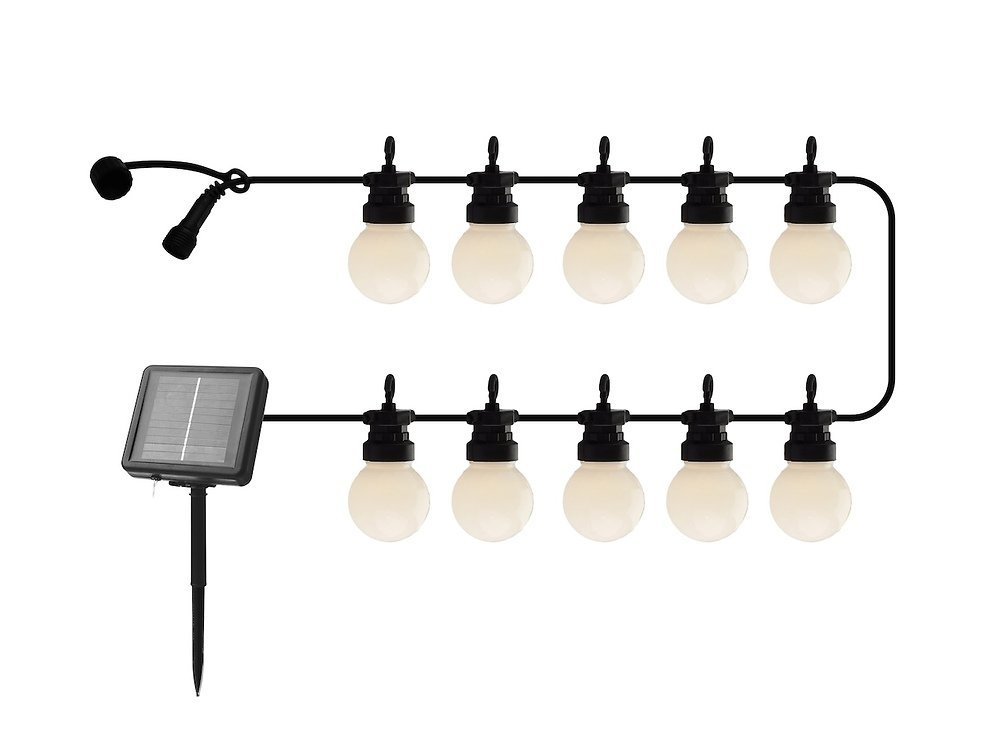 Sirius LED Party Light Chain Lucas Solar Starter Set frosted 10 LED 3 m black - Thumbnail 1