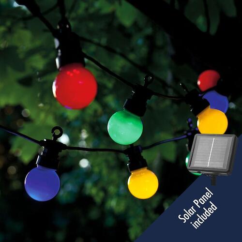 Sirius Solar-Partylichterkette Lucas Starter-Set 10 LED bunt 3 m schwarz