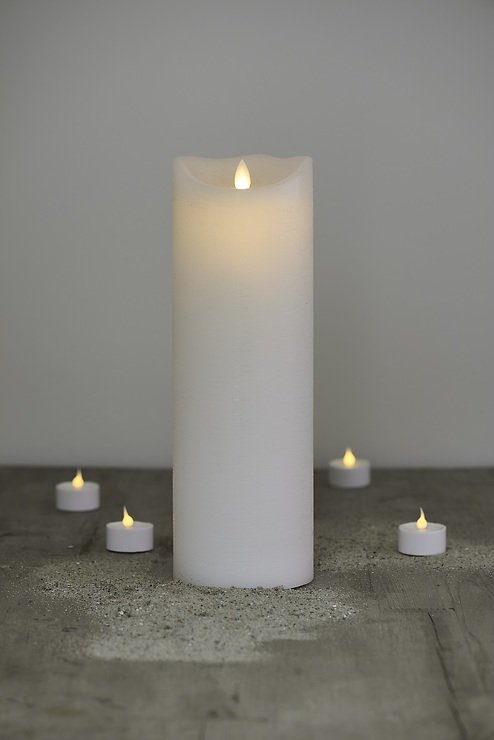 Sirius LED Kerze Sara 10 x 30 cm Batterie Timer rustic weiß - Thumbnail 2