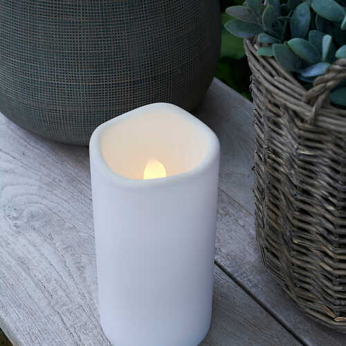 Sirius LED candle Storm Outdoor 10 x 20 cm plastic white
