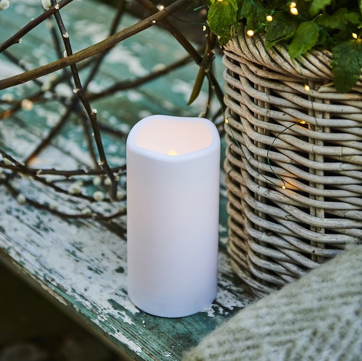 Plastikowa świeca Sirius LED Storm 10x20cm biała na zewnątrz - Thumbnail 3