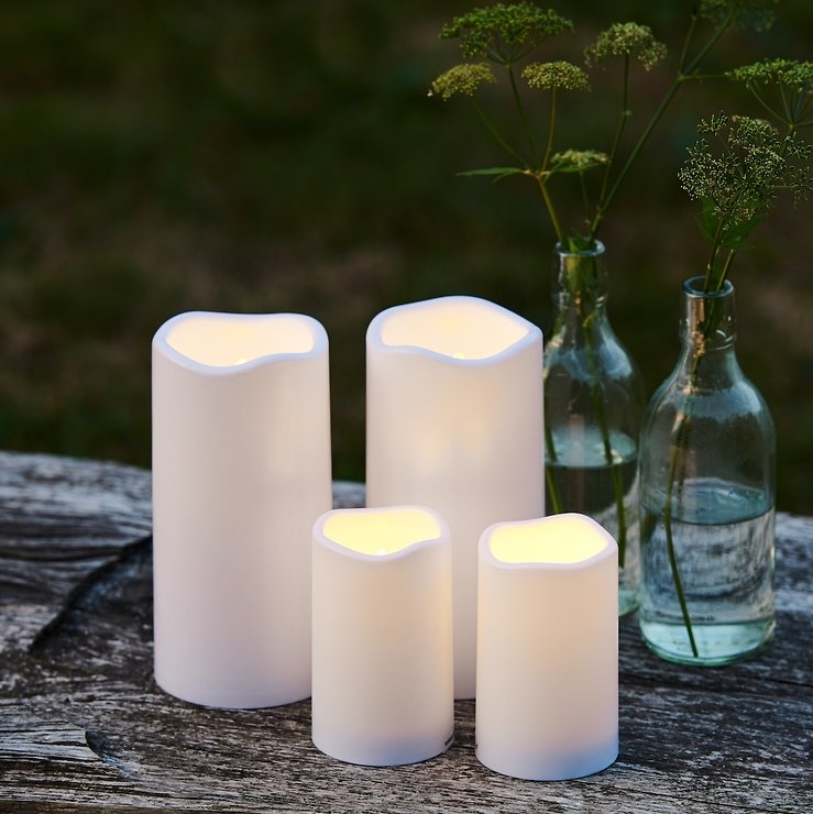 Plastikowa świeca Sirius LED Storm 10x20cm biała na zewnątrz - Thumbnail 4