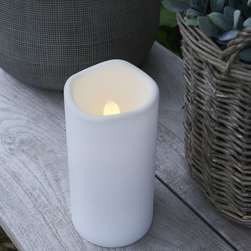 Sirius LED Kerze Storm outdoor 10x20cm Kunststoff weiß
