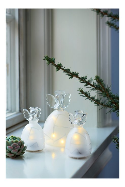 Sirius LED Glasengel Frozen Angel batteriebetrieben 13cm weiß frosted - Thumbnail 3