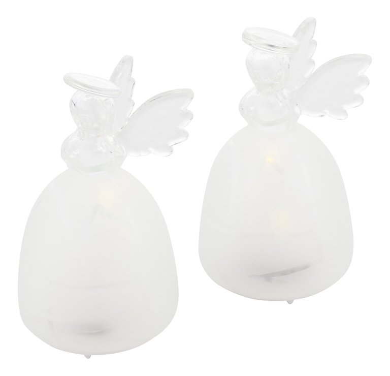 Sirius LED Glasengel Frozen Angels 2er Set batteriebetrieben 9cm weiß - Thumbnail 2