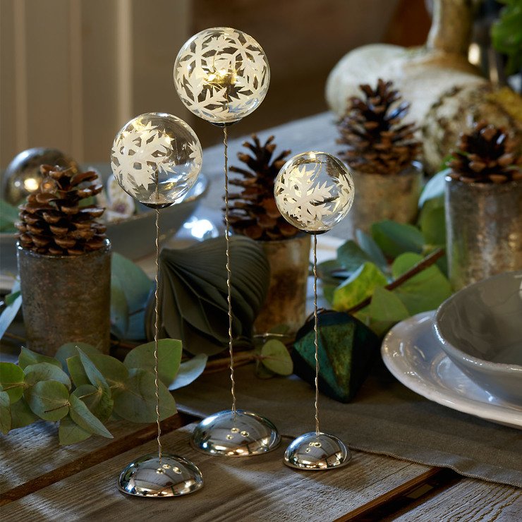 Sirius Leuchtkugel Snowflake Trio batteriebetrieben 2/3/4 LED klar - Thumbnail 2