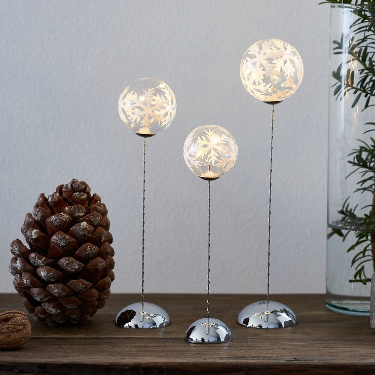 Sirius Leuchtkugel Snowflake Trio batteriebetrieben 2/3/4 LED klar - Thumbnail 3