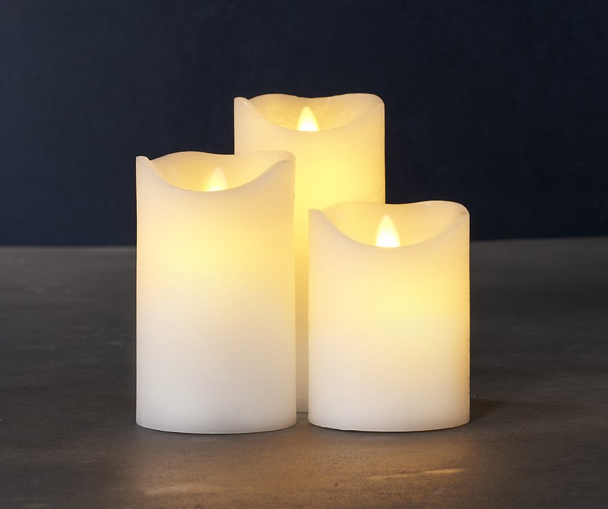 Sirius LED Kerze Sara Exclusive 3er Set batteriebetrieben creme - Thumbnail 2