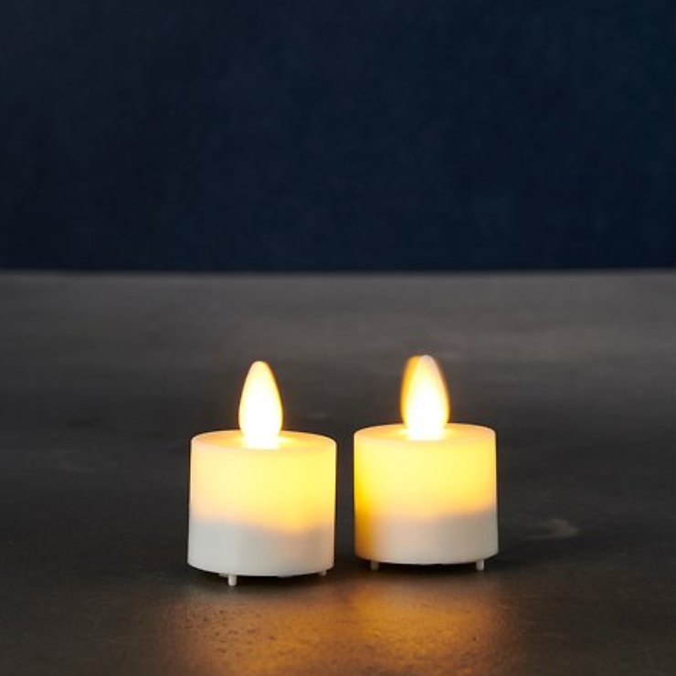 Sirius Set de bougies à chauffe-plat LED Lone Ø 3.5 x 4 cm, Blanc