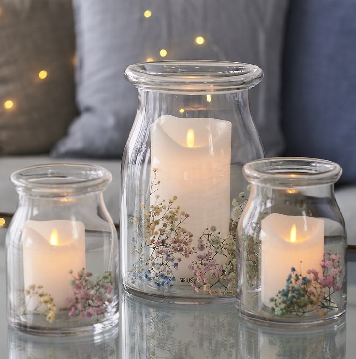 Świeca LED Sirius Sara Exclusive 7,5x10cm biała - Thumbnail 3