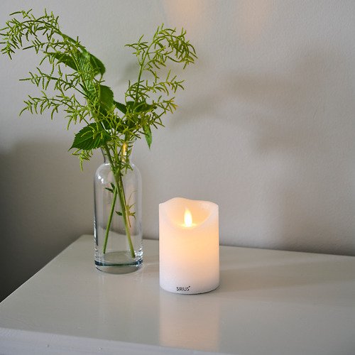 Sirius LED candle Sara rechargeable 7.5 x 10 cm white