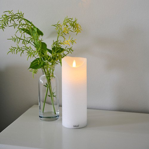 Sirius LED candle Sara rechargeable 7.5 x 20 cm white