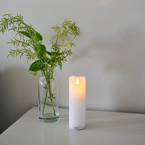 Sirius LED candle Sara rechargeable 5 x 15 cm white
