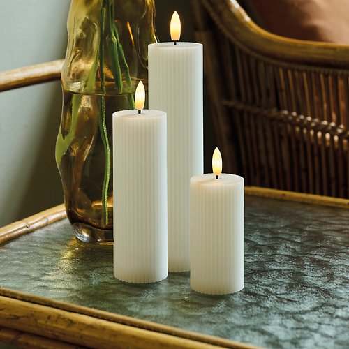 Sirius LED candle Smilla set of 3 rechargeable 5 x / 10 / 15 / 20 cm white