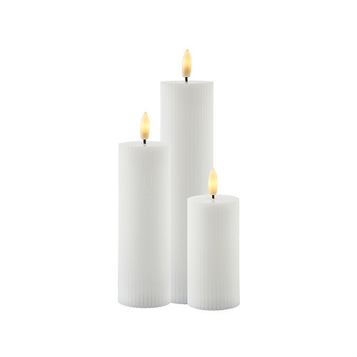 Sirius LED Candle Smilla Set de 3 recargables 5 x / 10 / 15 / 20 cm blanco