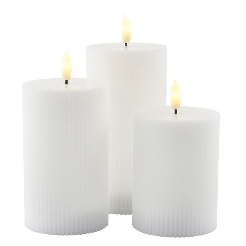 Sirius LED candle Smilla set of 3 rechargeable 7.5 x / 10 / 12.5 / 15 cm white