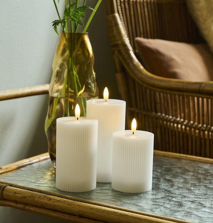 Sirius LED Candle Smilla Set de 3 recargables 7,5 x / 10 / 12,5 / 15 cm blanco - Thumbnail 3