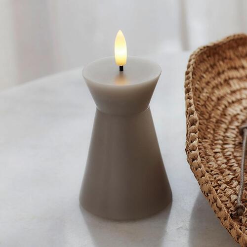 Sirius Sille Cone LED Kerze 10 cm Warmgrau 