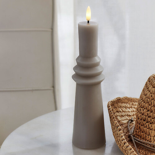 Sirius Sille Ring LED Kerze 22 cm Warmgrau 