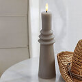 Sirius Sille Ring LED Mum 6 x 22 cm dekoratif mum, sıcak gri  - Thumbnail 1