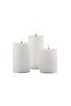 Bougies LED Sirius Sille Set de 3 bougies rechargeables 7,5 cm blanc - Thumbnail 2