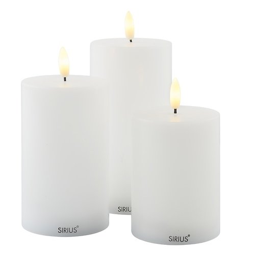 Sirius LED Candles Sille Set of 3 rechargeable 7.5 cm white