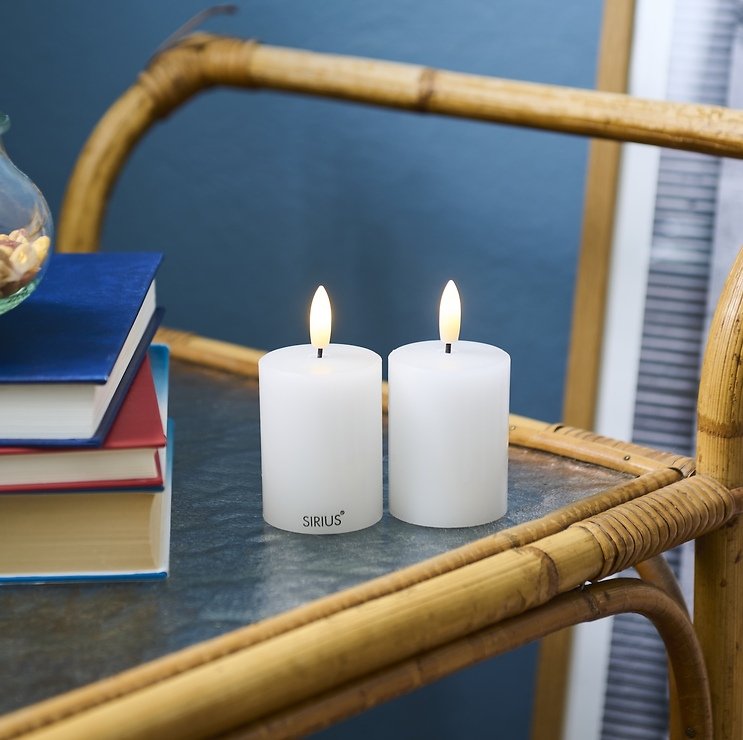 Vela LED Sirius Sille Mini Juego de 2 recargables 5 x 6,5 cm blanco - Thumbnail 1