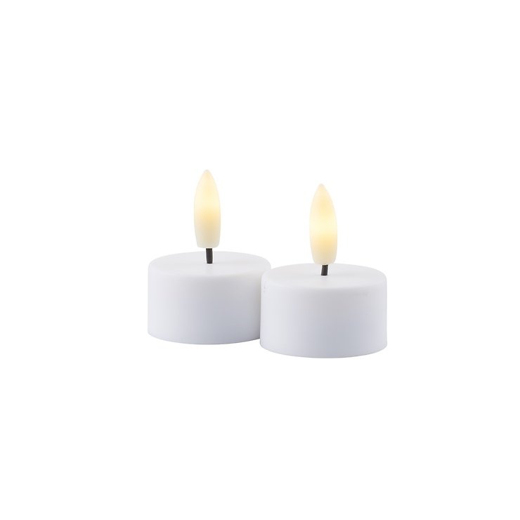 Sirius LED Teelicht Sille 4 cm wiederaufladbar 2er Set Echtwachs weiß - Thumbnail 1
