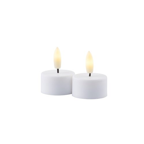 Sirius LED Teelicht Sille 4 cm wiederaufladbar 2er Set Echtwachs weiß