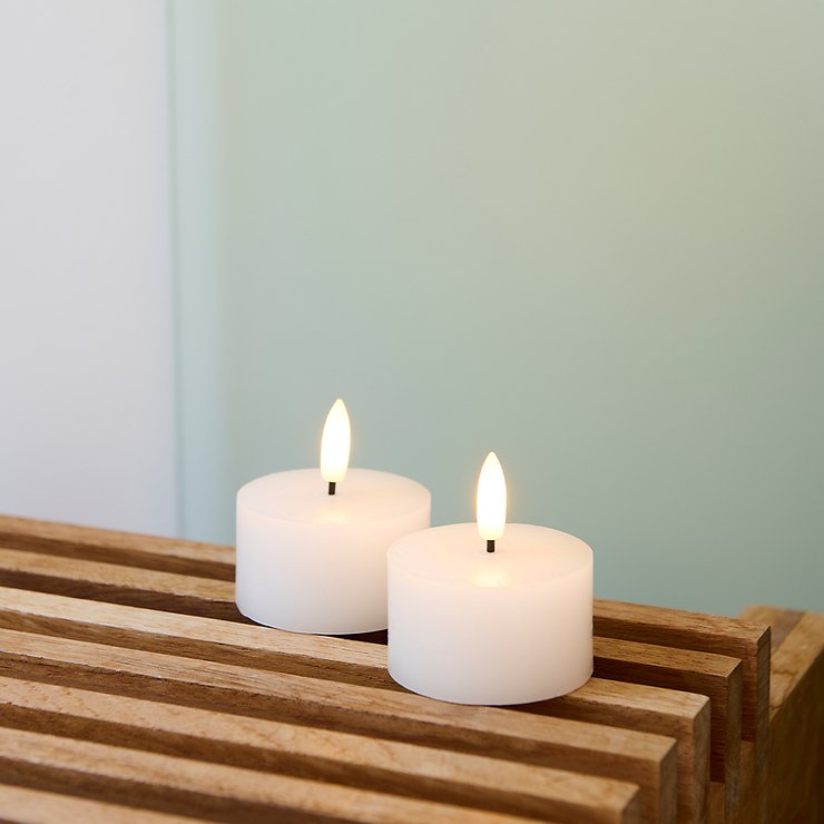 Sirius LED Tealight Sille 6 x 3,4 cm rechargeable 2pcs blanc - Thumbnail 1