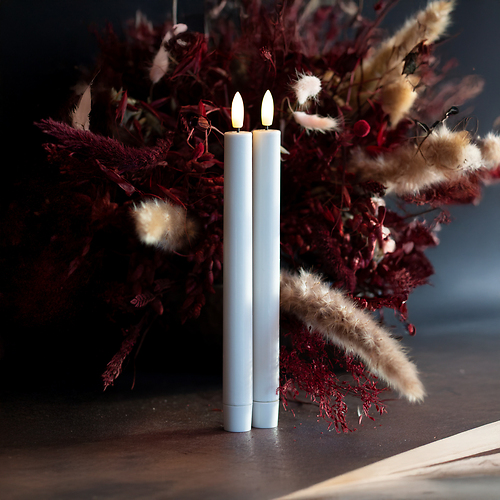 Sirius LED Stabkerze Sille 2er Set 2 x 25 cm wiederaufladbar weiß