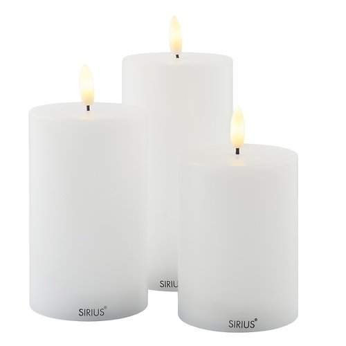 Sirius LED Candles Sille Exclusive Set of 3 7,5 cm white