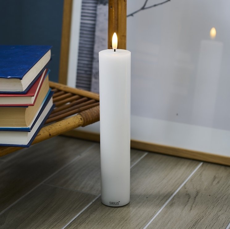 Świeca LED Sirius Sille 5x25cm biała - Thumbnail 1