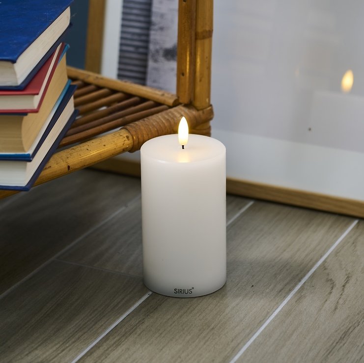 Świeca LED Sirius Sille 7,5x12,5cm biała - Thumbnail 1
