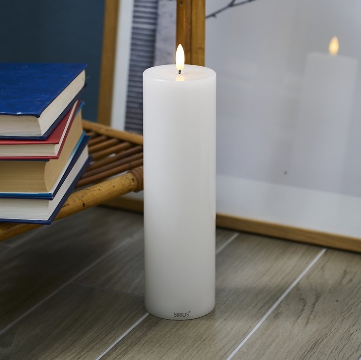 Świeca LED Sirius Sille 7,5x25cm biała - Thumbnail 2
