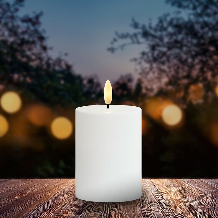 Świeca LED Sirius Sille Solar 7,5 x 10 cm biała - Thumbnail 1