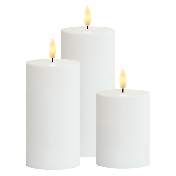 Sirius LED Candles Sille Solar Zestaw 3 świec 7,5 cm biały - Thumbnail 2