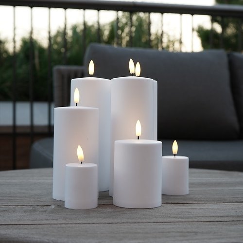 Świeca LED Sirius Sille 7,5x12,5cm biała zewnętrzna