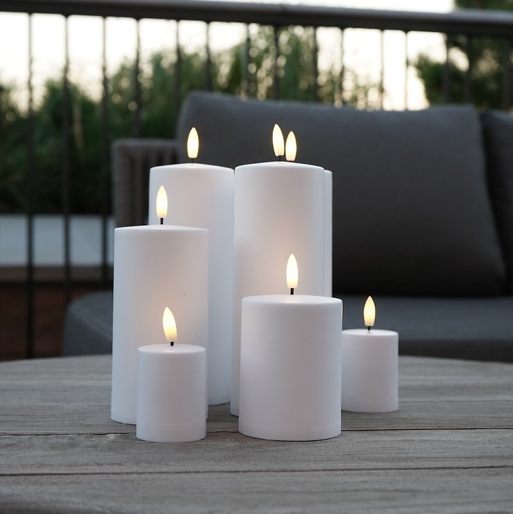 Świeca LED Sirius Sille 10x20cm biała zewnętrzna - Thumbnail 1