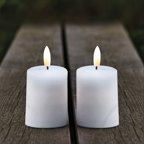 Sirius LED Kerze Sille Outdoor 2er Set 5 x 6,5 cm weiß