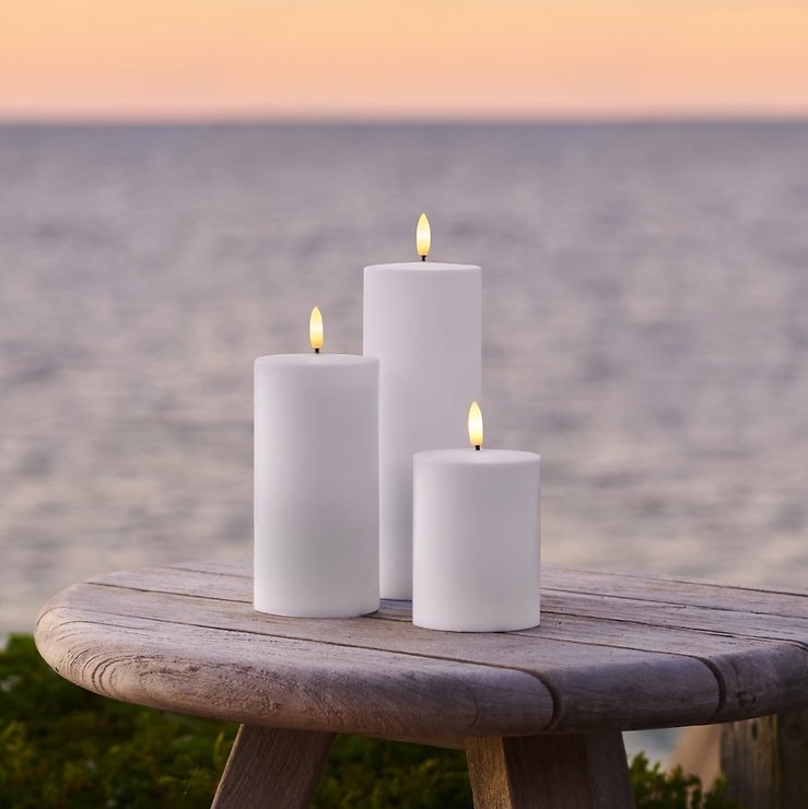 Sirius LED Candles Sille Outdoor Zestaw 3 świec 7,5 cm biały - Thumbnail 1