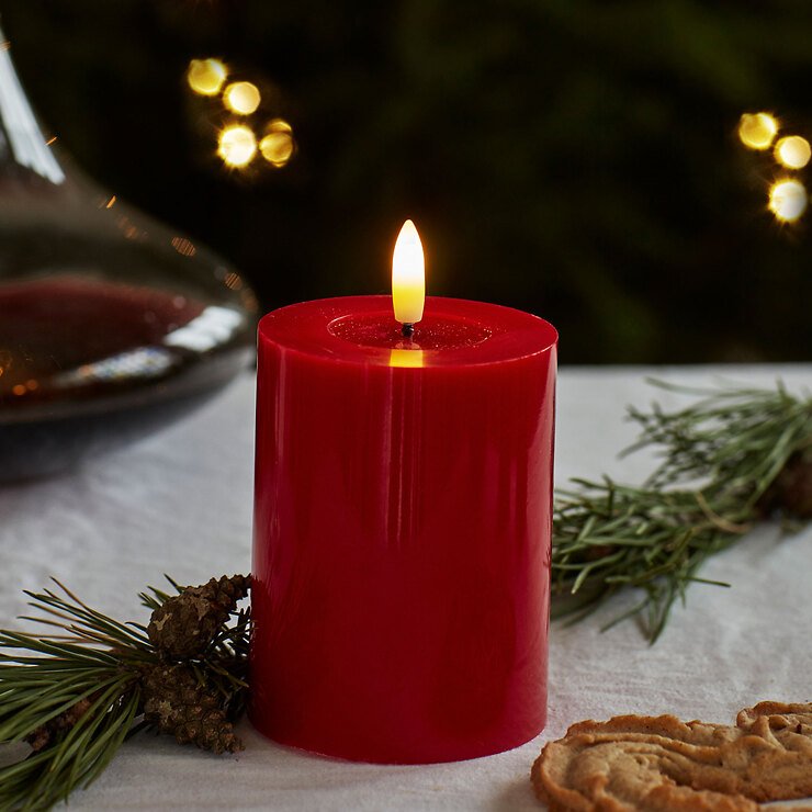 Sirius LED candela Sille laccato 10 cm rosso - Thumbnail 1