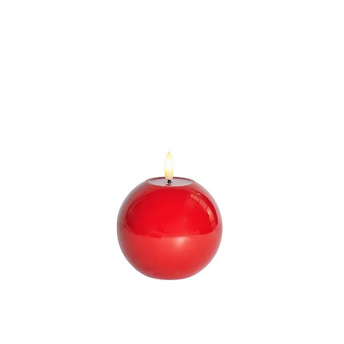 Sirius LED Kugelkerze Sille Lack Rot 9 cm warmweiß